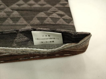 平和屋着物●両面六通柄袋帯　横段文　鱗文　銀糸　正絹　逸品　AABM4970pf
