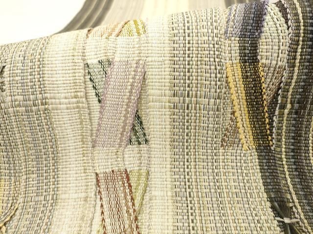 平和屋着物●八寸名古屋帯　もじり織　間道　金糸　正絹　逸品　AABM4983pf