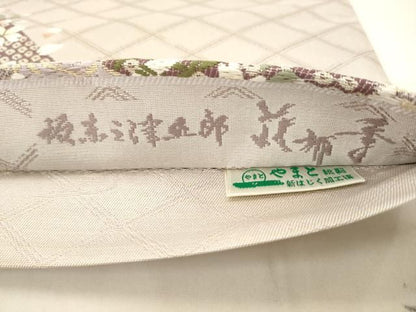 平和屋着物●十代目 歌舞伎役者　坂東三津五郎　六通柄袋帯　花布季　金糸　やまと誂製　正絹　逸品　AABM4985pf