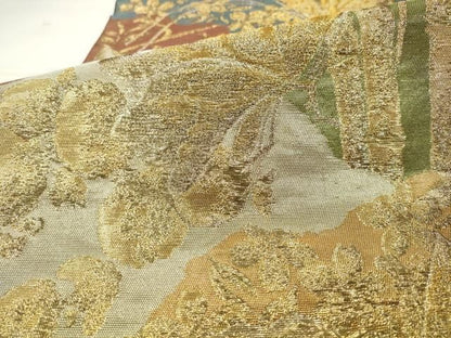 平和屋着物●西陣　川島織物　六通柄　本袋帯　舞蝶笹竹文　金糸　正絹　逸品　AABM4996pf