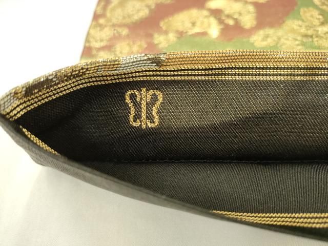 平和屋着物●西陣　川島織物　六通柄　本袋帯　舞蝶笹竹文　金糸　正絹　逸品　AABM4996pf