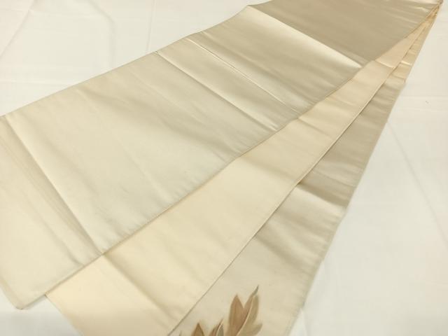 平和屋着物◎太鼓柄袋帯　手描き　草花文　正絹　逸品　AABM5011dk