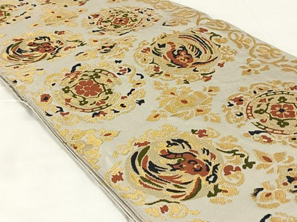 平和屋着物◎六通柄袋帯　鳳凰花文　金糸　正絹　逸品　AABM5015dk