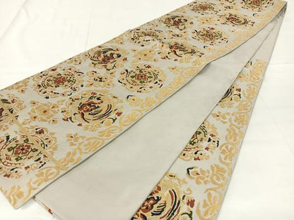 平和屋着物◎六通柄袋帯　鳳凰花文　金糸　正絹　逸品　AABM5015dk