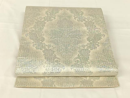平和屋着物◎六通柄袋帯　花唐草文　オーロラ箔錦　正絹　逸品　AABM5028dk