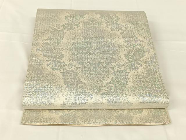 平和屋着物◎六通柄袋帯　花唐草文　オーロラ箔錦　正絹　逸品　AABM5028dk