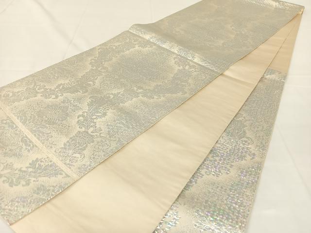 平和屋着物◎六通柄袋帯　花唐草文　オーロラ箔錦　正絹　逸品　AABM5028dk