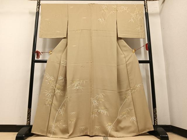 平和屋着物●訪問着　笹竹文　金彩　正絹　逸品　AABM5046ph