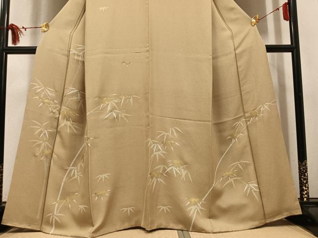 平和屋着物●訪問着　笹竹文　金彩　正絹　逸品　AABM5046ph