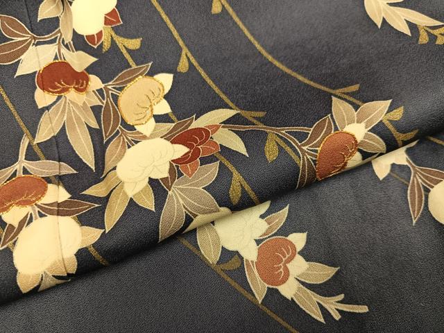 平和屋着物●訪問着　駒刺繍　短冊枝垂れ花文　金彩　正絹　逸品　AABM5047ph