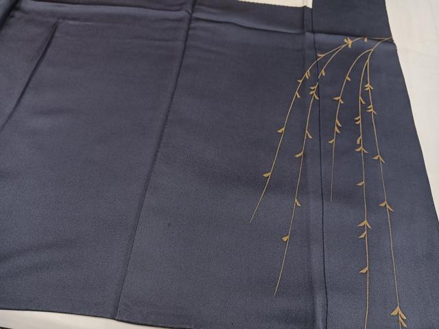 平和屋着物●訪問着　駒刺繍　短冊枝垂れ花文　金彩　正絹　逸品　AABM5047ph
