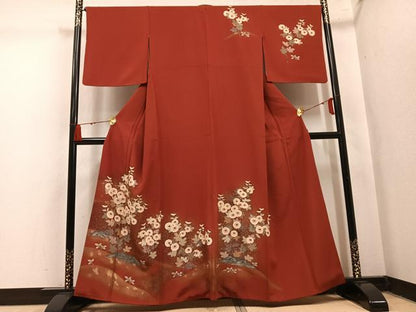 平和屋着物●訪問着　枝菊　金彩　正絹　逸品　AABM5048ph
