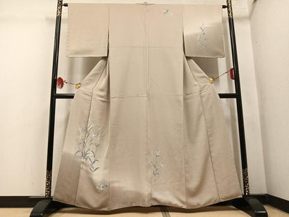 平和屋着物●訪問着　友禅　草花文　暈し染め　そごう扱い　正絹　逸品　未使用　AABM5049ph