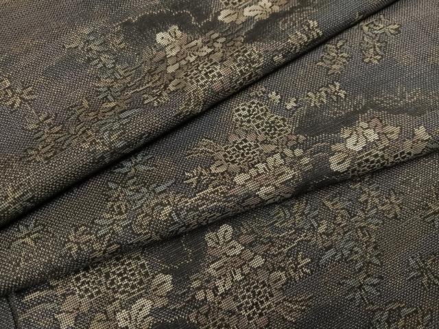 平和屋着物●本場大島紬　9マルキ　草花文　正絹　逸品　AABM5050ph