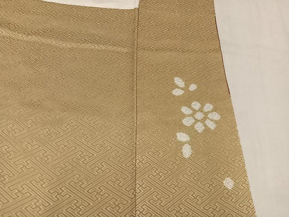 平和屋着物●訪問着　絞り　草花文　金彩　正絹　逸品　AABM5054ph