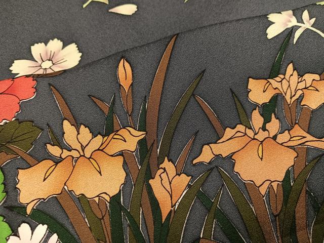 平和屋着物●豪華振袖　刺繍　草花文　金糸　ロング丈　正絹　逸品　AABM5055ph