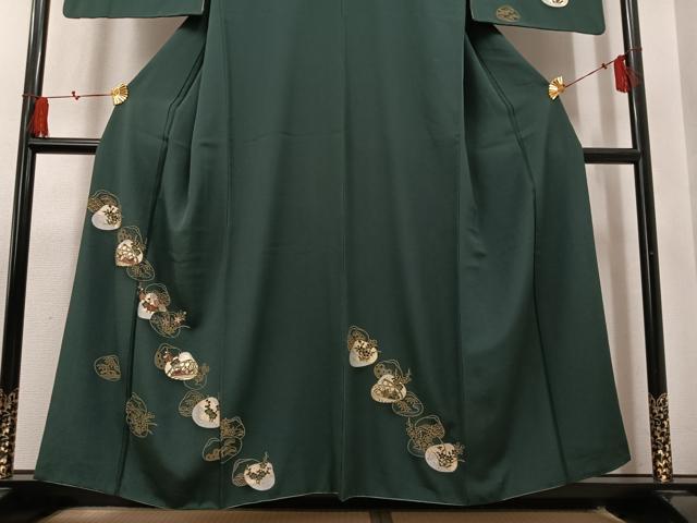 平和屋着物●訪問着　刺繍　貝合わせ草花文　金彩　正絹　逸品　AABM5063ph