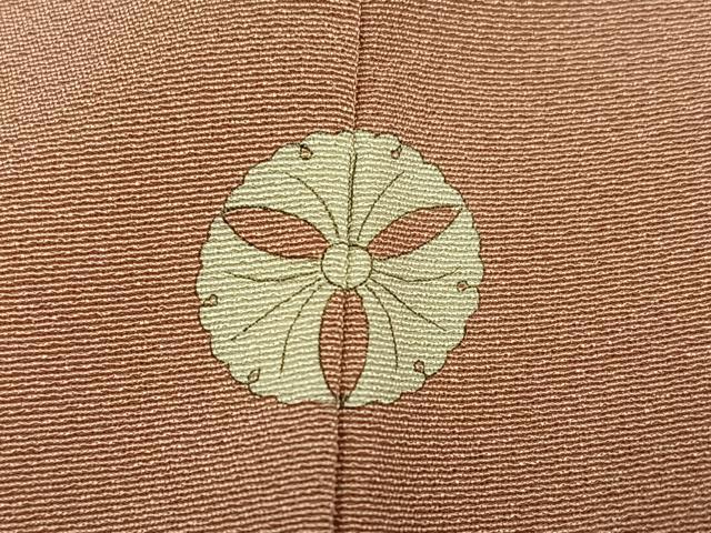 平和屋着物●中国三大刺繍　相良刺繍　総刺繍　無地絵羽訪問着　草花文　ときがら茶色　正絹　逸品　AABM5069ph