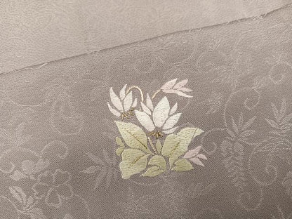 平和屋着物●訪問着　総刺繍　草花文　金糸　正絹　逸品　AABM5072ph