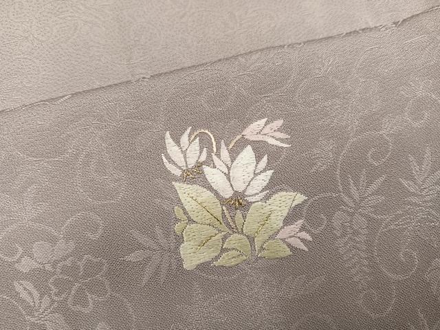 平和屋着物●訪問着　総刺繍　草花文　金糸　正絹　逸品　AABM5072ph