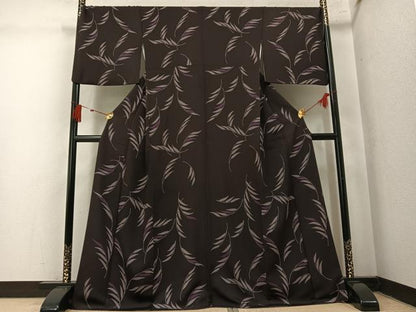 平和屋着物●上質な小紋　草木文　正絹　逸品　AABM5076ph