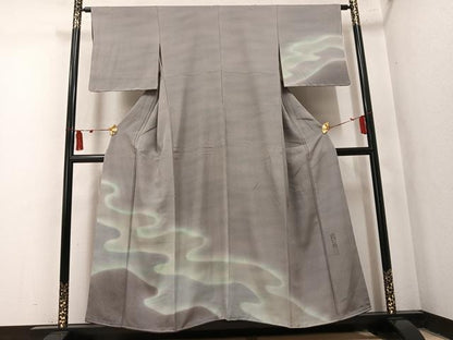 平和屋着物●訪問着　作家物　流水文　暈し染め　正絹　逸品　未使用　AABM5077ph