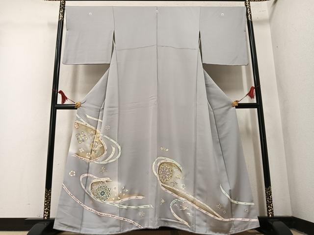 平和屋着物●豪華色留袖　駒刺繍　花喰い鳥　暈し染め　金彩　鈴乃屋扱い　正絹　逸品　AABM5078ph
