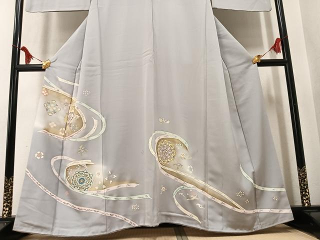 平和屋着物●豪華色留袖　駒刺繍　花喰い鳥　暈し染め　金彩　鈴乃屋扱い　正絹　逸品　AABM5078ph