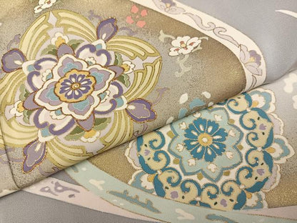 平和屋着物●豪華色留袖　駒刺繍　花喰い鳥　暈し染め　金彩　鈴乃屋扱い　正絹　逸品　AABM5078ph