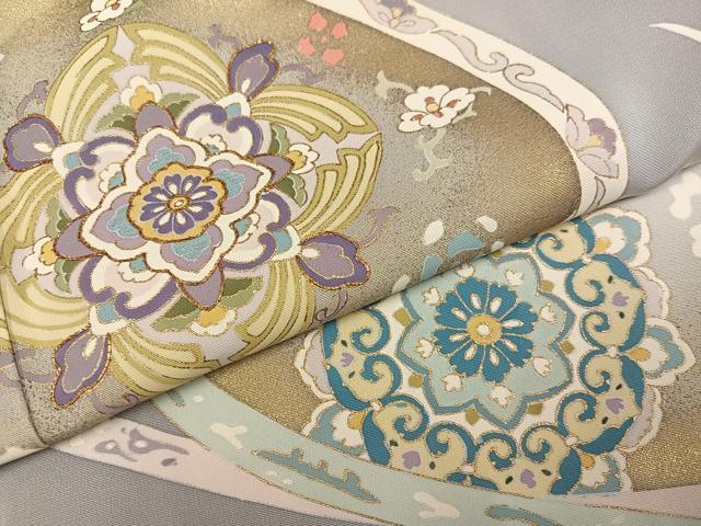 平和屋着物●豪華色留袖　駒刺繍　花喰い鳥　暈し染め　金彩　鈴乃屋扱い　正絹　逸品　AABM5078ph