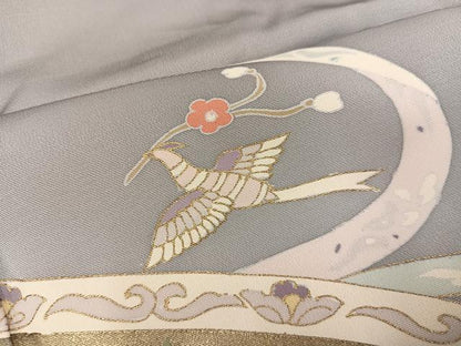 平和屋着物●豪華色留袖　駒刺繍　花喰い鳥　暈し染め　金彩　鈴乃屋扱い　正絹　逸品　AABM5078ph