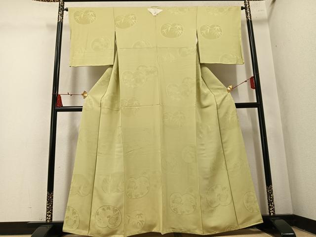 平和屋着物●上質な色無地　草花地紋　木蘭色　正絹　逸品　未使用　AABM5081ph