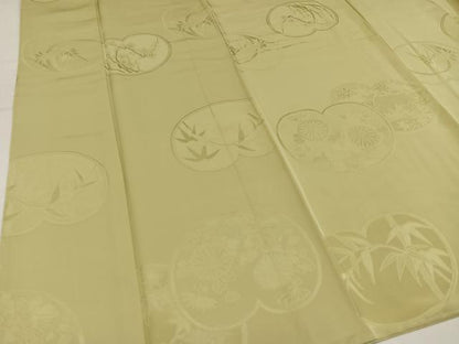 平和屋着物●上質な色無地　草花地紋　木蘭色　正絹　逸品　未使用　AABM5081ph
