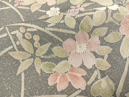 平和屋着物●上質な小紋　草花文　正絹　逸品　未使用　AABM5088ph