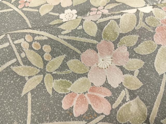 平和屋着物●上質な小紋　草花文　正絹　逸品　未使用　AABM5088ph