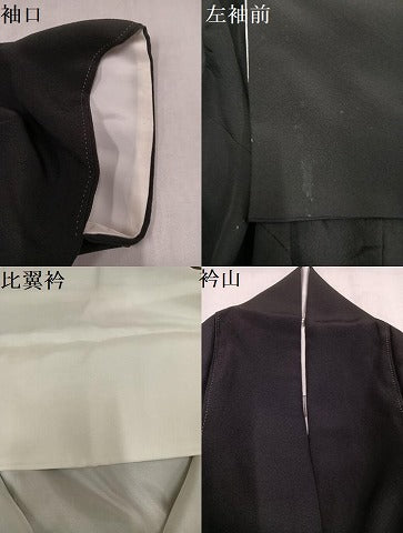 平和屋着物●豪華黒留袖　友禅　花唐草文　正絹　逸品　AABM5089ph