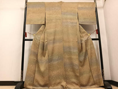 平和屋着物●上質な小紋　草花地紋　暈し染め　正絹　逸品　未使用　AABM5090ph