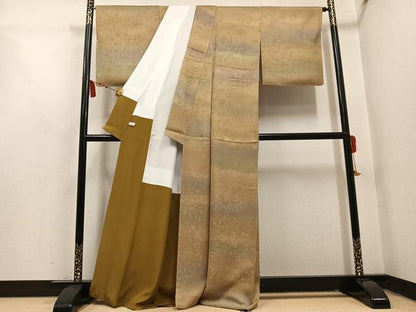 平和屋着物●上質な小紋　草花地紋　暈し染め　正絹　逸品　未使用　AABM5090ph