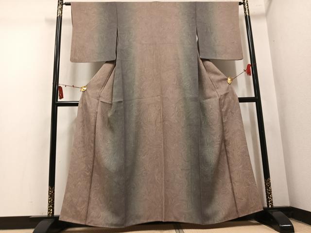 平和屋着物●上質な小紋　墨流し文様　暈し染め　正絹　逸品　AABM5091ph
