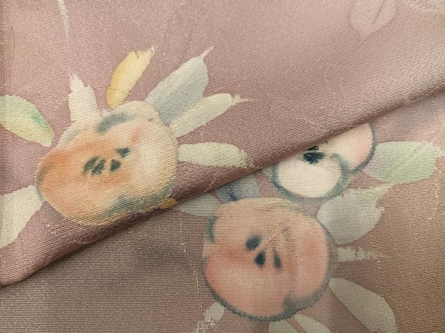 平和屋着物●染色作家　斉藤三才　小紋　草花文　暈し染め　ラメ　正絹　逸品　AABM5092ph