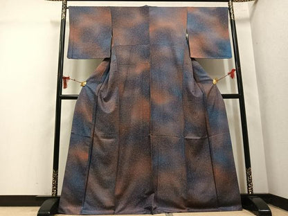 平和屋着物●上質な小紋　霞文　暈し染め　正絹　逸品　AABM5093ph