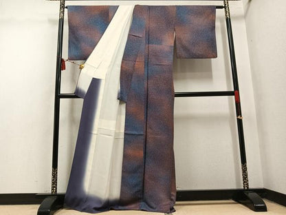 平和屋着物●上質な小紋　霞文　暈し染め　正絹　逸品　AABM5093ph