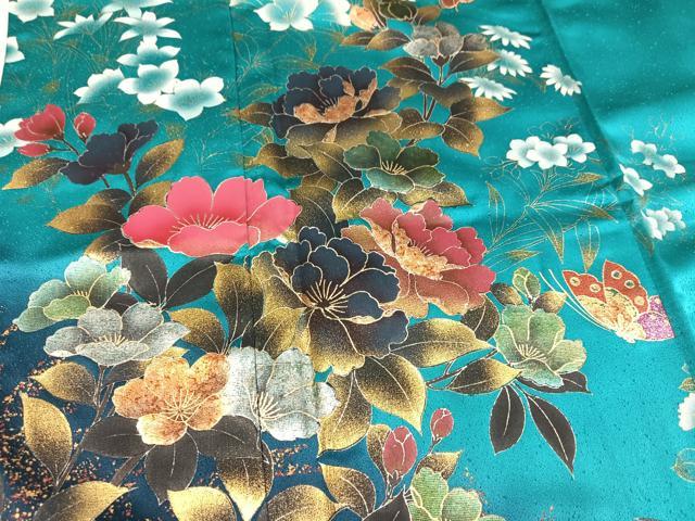 平和屋着物●豪華振袖　花蝶文　暈し染め　金銀彩　正絹　逸品　AABM5096ph