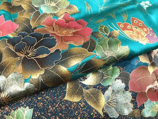 平和屋着物●豪華振袖　花蝶文　暈し染め　金銀彩　正絹　逸品　AABM5096ph