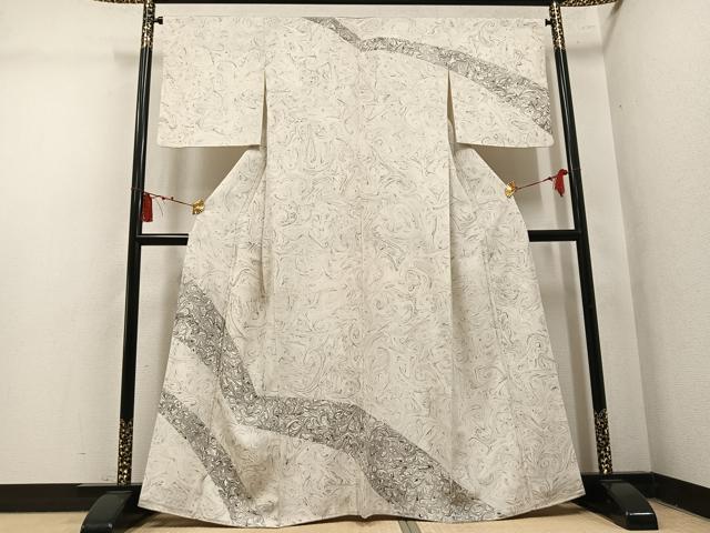 平和屋着物●訪問着　墨流し文様　正絹　逸品　AABM5098ph