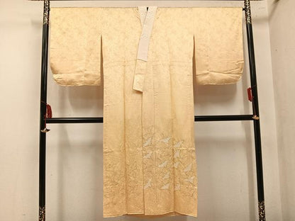 平和屋着物●長襦袢　無双仕立て　作家物　絞り　群れ鶴　金彩　半衿刺繍　正絹　逸品　AABM5099ph
