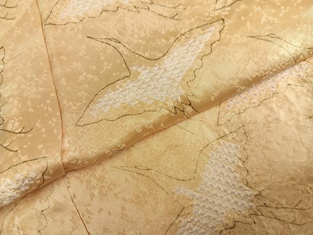 平和屋着物●長襦袢　無双仕立て　作家物　絞り　群れ鶴　金彩　半衿刺繍　正絹　逸品　AABM5099ph