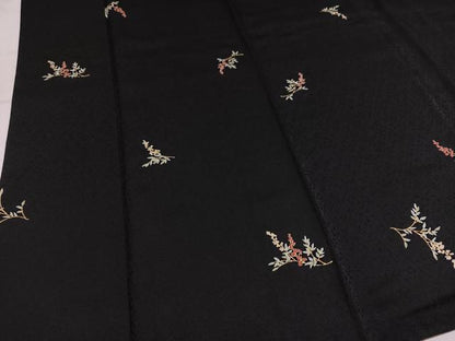 平和屋着物●上質な小紋　南天文　黒地　金彩　正絹　逸品　AABM5101ph