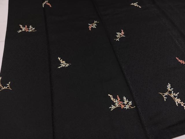 平和屋着物●上質な小紋　南天文　黒地　金彩　正絹　逸品　AABM5101ph