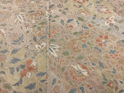 平和屋着物●本場大島紬　染大島　訪問着　更紗唐草文　正絹　逸品　未使用　AABM5102ph